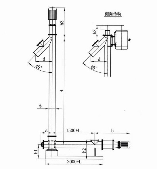 垂直螺旋输送机结构图